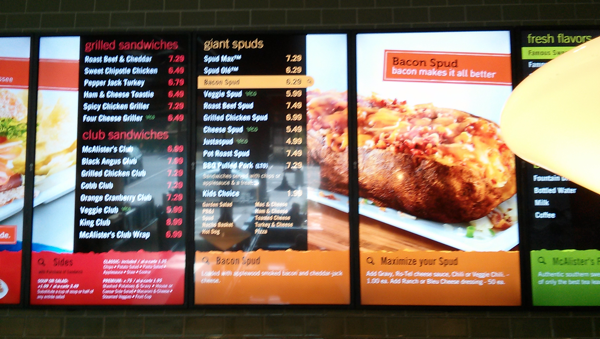 McAllister's Deli - Terrible UX Menu Board